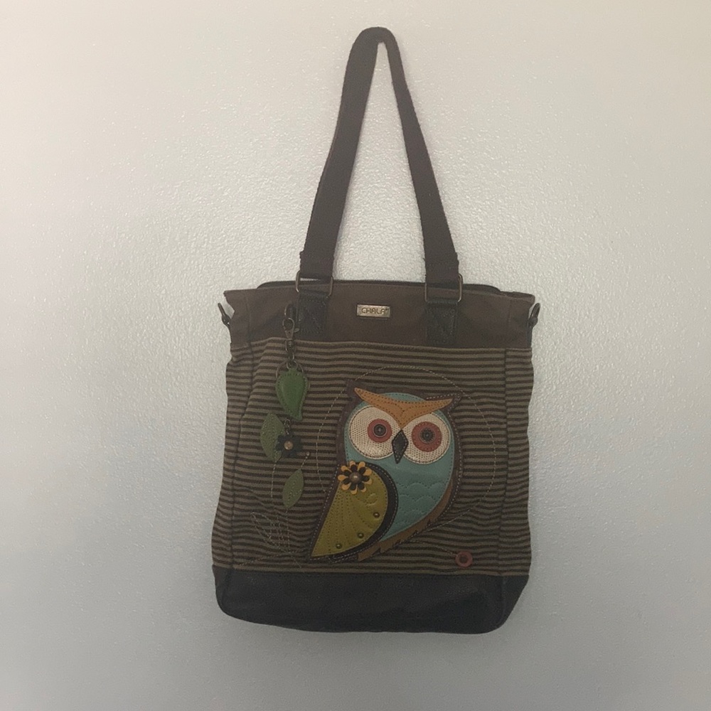 (SOLD) CHALA OWL handbag and leather canvas tote.